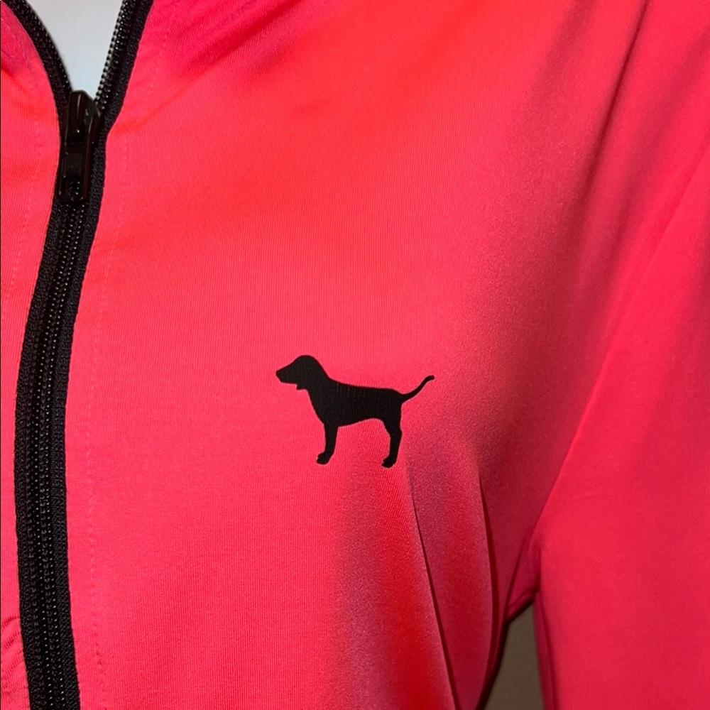 Victoria's Secret Women’s PINK Ultimate Neon Pink 1/2 Zip Pullover Activewear L - Picture 6 of 15